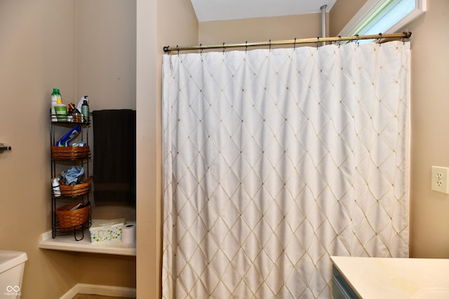 1603 Oakmere Way, Greenwood, IN 46142 - bathroom with vanity and a shower with curtain
