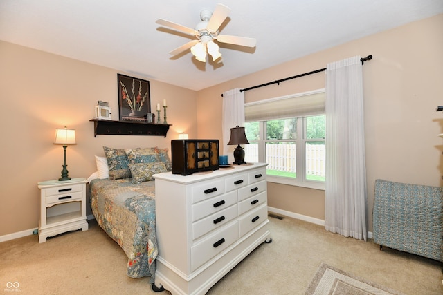1603 Oakmere Way, Greenwood, IN 46142 - bedroom with light colored carpet and ceiling fan