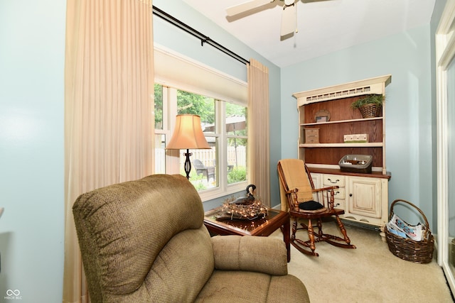 1603 Oakmere Way, Greenwood, IN 46142 - sitting room with carpet and a ceiling fan