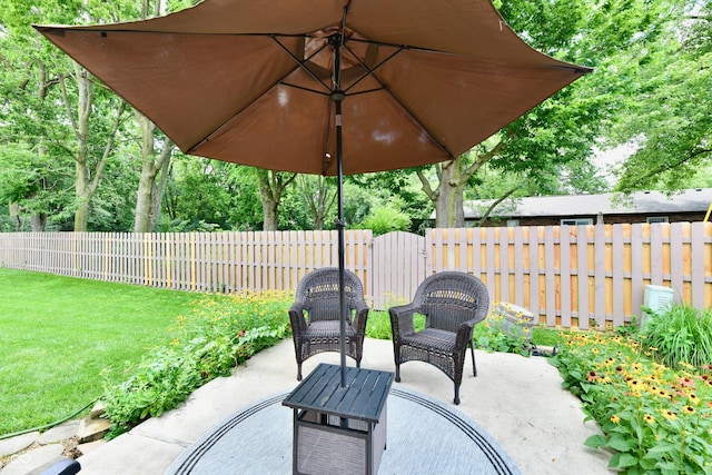1603 Oakmere Way, Greenwood, IN 46142 - fenced backyard featuring a patio