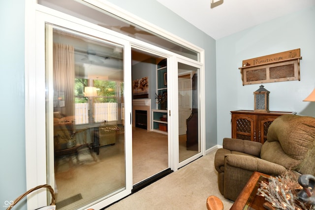 1603 Oakmere Way, Greenwood, IN 46142 - doorway to outside with carpet floors