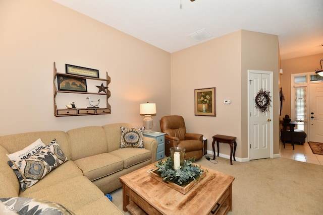 1603 Oakmere Way, Greenwood, IN 46142 - living room with light colored carpet and baseboards