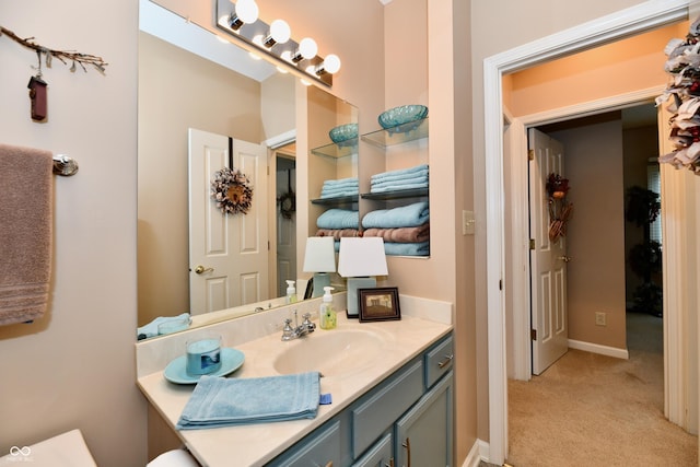 1603 Oakmere Way, Greenwood, IN 46142 - half bathroom featuring vanity and toilet