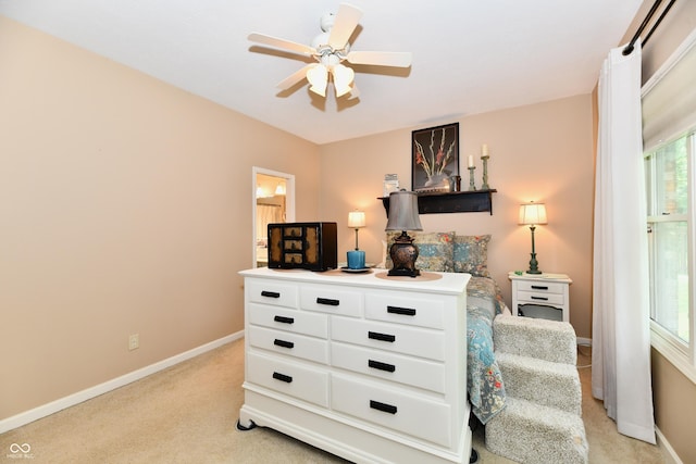 1603 Oakmere Way, Greenwood, IN 46142 - bedroom with light colored carpet and a ceiling fan