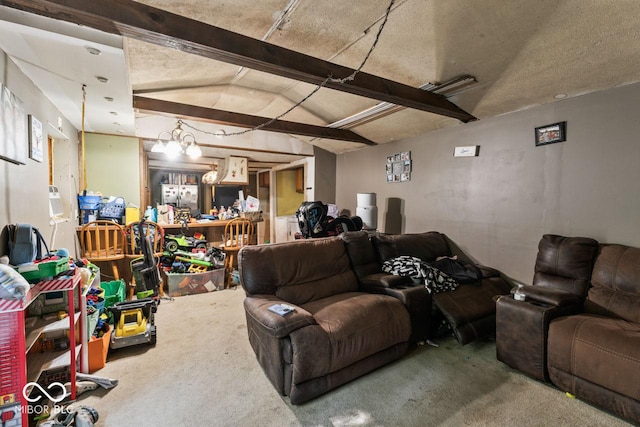 4168 Sprunica Rd, Nineveh, IN 46164 - carpeted living room with vaulted ceiling