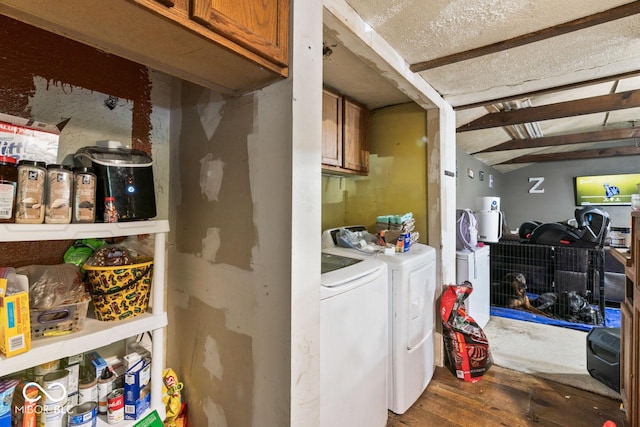 4168 Sprunica Rd, Nineveh, IN 46164 - washroom with wood finished floors and washing machine and dryer