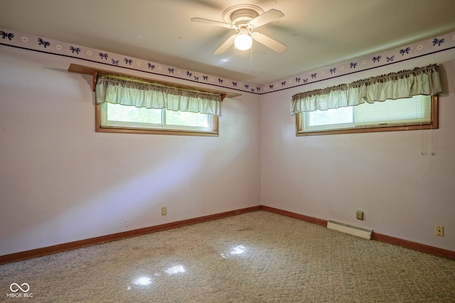 4720 Kessler View Dr, Indianapolis, IN 46220 - unfurnished room with baseboard heating and ceiling fan