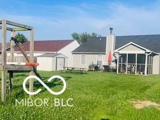 19519 Prairie Crossing Dr, Noblesville, IN 46062 - view of green lawn with a storage unit