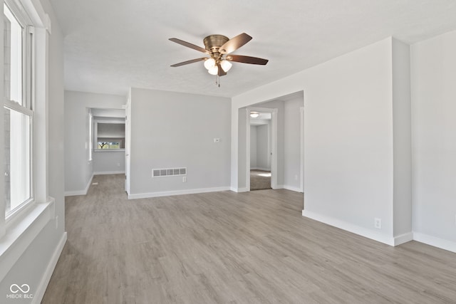 135 S Dr, Anderson, IN 46013 - empty room featuring ceiling fan and light wood-type flooring