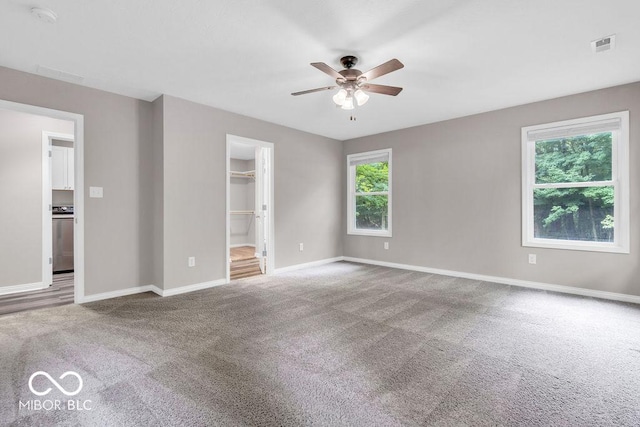 354 Mill Spgs, Fillmore, IN 46128 - empty room featuring ceiling fan, carpet floors, and a smoke detector