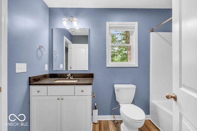 354 Mill Spgs, Fillmore, IN 46128 - full bathroom featuring vanity, wood finished floors, and shower / tub combination