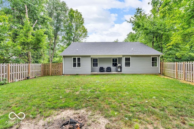 354 Mill Spgs, Fillmore, IN 46128 - back of house featuring a fenced backyard and a patio