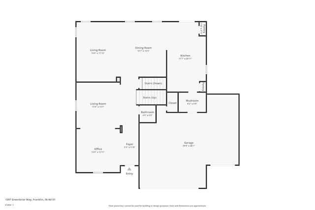 1397 Greenbriar Way, Franklin, IN 46131 - view of property floor plan