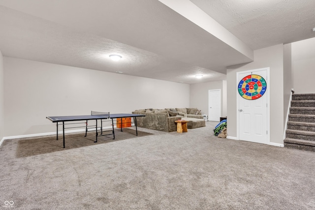 1397 Greenbriar Way, Franklin, IN 46131 - game room with a textured ceiling and carpet floors