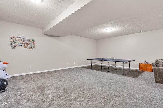 1397 Greenbriar Way, Franklin, IN 46131 - rec room with a textured ceiling and carpet floors