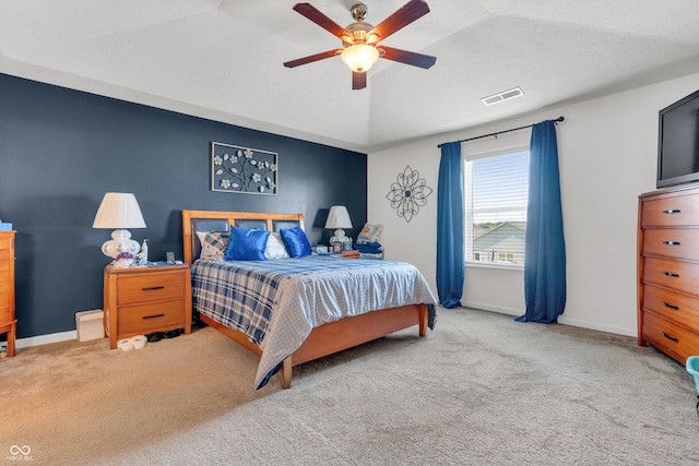 1397 Greenbriar Way, Franklin, IN 46131 - carpeted bedroom featuring a ceiling fan and a textured ceiling