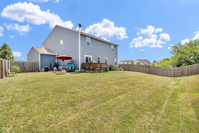 1397 Greenbriar Way, Franklin, IN 46131 - rear view of house with a fenced backyard and a deck
