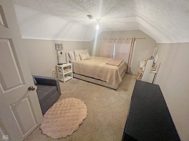 1446 W State Highway 46, Spencer, IN 47460 - bedroom with lofted ceiling, a textured ceiling, and carpet floors