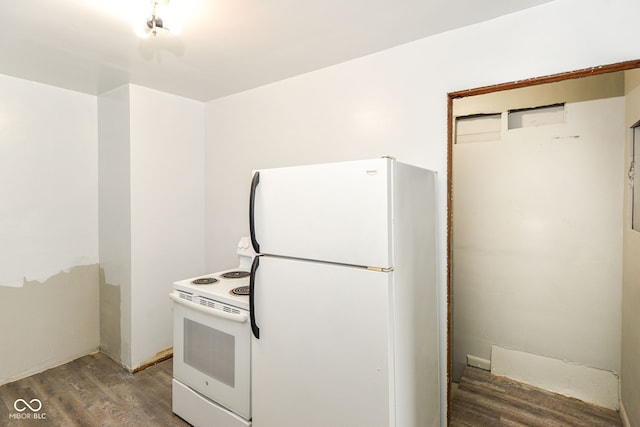 4218 N Irvington Ave, Indianapolis, IN 46226 - kitchen with white appliances and wood finished floors
