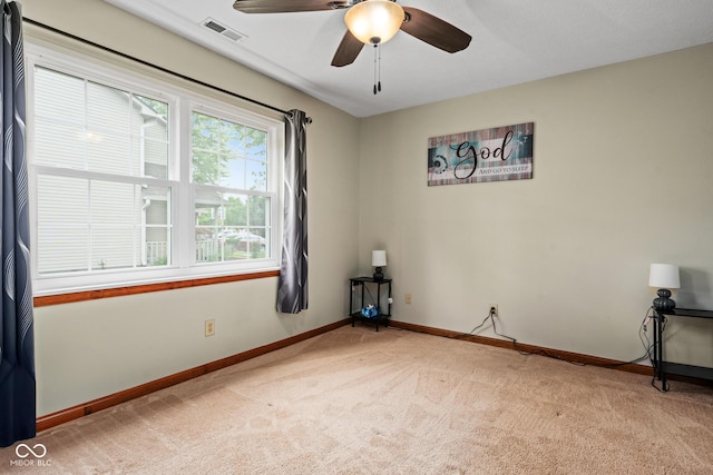 48 Lasalle Ct, Whiteland, IN 46184 - unfurnished room with light carpet and ceiling fan
