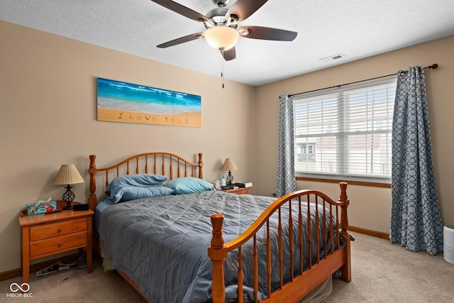 48 Lasalle Ct, Whiteland, IN 46184 - carpeted bedroom featuring ceiling fan and a textured ceiling