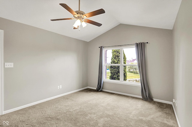 13225 Deception Pass Unit 700, Fishers, IN 46038 - empty room with carpet floors, vaulted ceiling, and a ceiling fan