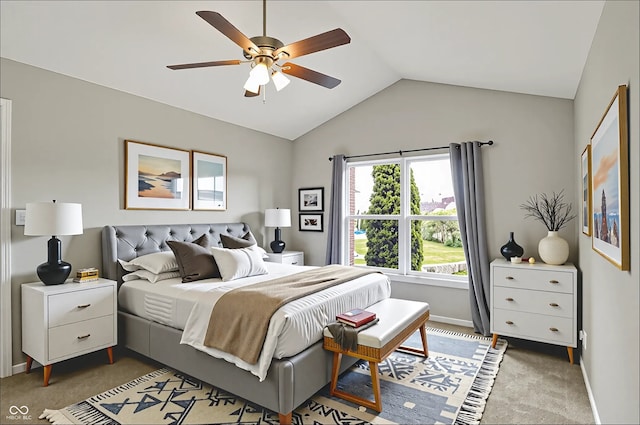 13225 Deception Pass Unit 700, Fishers, IN 46038 - carpeted bedroom with lofted ceiling and ceiling fan