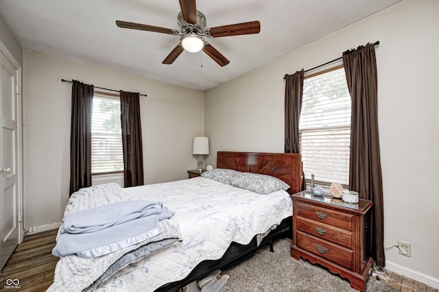 1810 Calhoun St, Indianapolis, IN 46203 - bedroom with baseboards and a ceiling fan