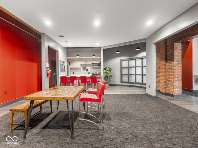 430 N Park Ave Unit 104, Indianapolis, IN 46202 - dining area with recessed lighting