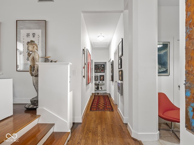 430 N Park Ave Unit 104, Indianapolis, IN 46202 - corridor with wood finished floors and baseboards