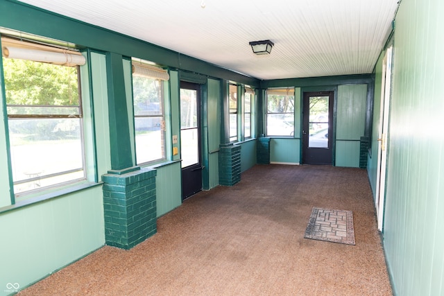 602 Valley Dr, Crawfordsville, IN 47933 - unfurnished sunroom featuring carpet