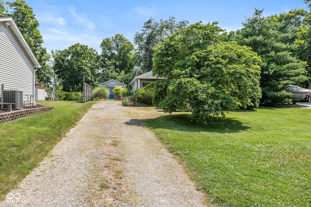 921 Morgan Dr, Indianapolis, IN 46227 - view of grassy yard featuring driveway