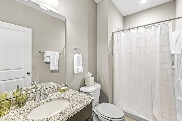 14293 Dufton Ct, Carmel, IN 46074 - full bathroom with vanity, shower / bath combo, and recessed lighting