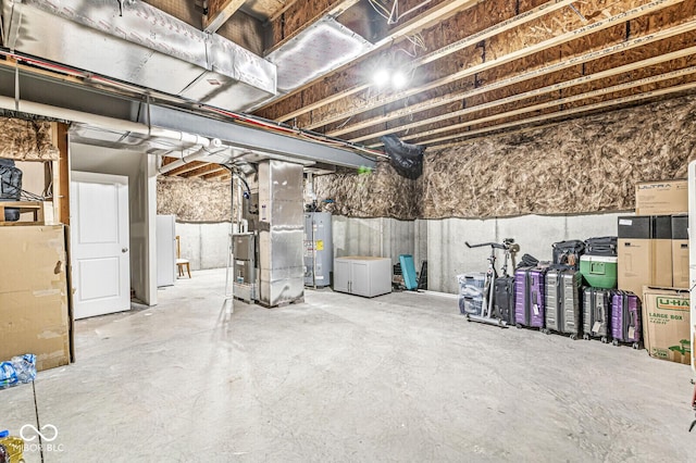 14293 Dufton Ct, Carmel, IN 46074 - unfinished below grade area featuring water heater and heating unit