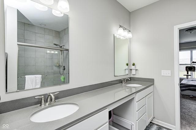 8108 Nik St, Brownsburg, IN 46112 - ensuite bathroom featuring double vanity and tiled shower