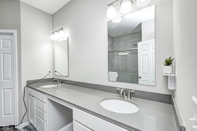 8108 Nik St, Brownsburg, IN 46112 - full bathroom with double vanity and a tile shower
