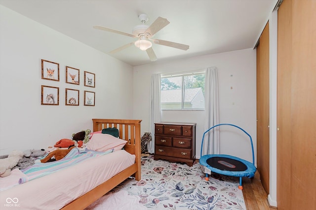 47 Habig Rd, Indianapolis, IN 46217 - bedroom featuring light wood finished floors and a ceiling fan