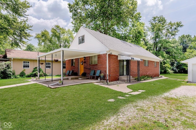 47 Habig Rd, Indianapolis, IN 46217 - rear view of property with brick siding and a lawn