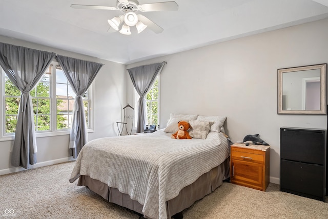 2847 Macintosh, Columbus, IN 47201 - bedroom with light carpet, multiple windows, and a ceiling fan