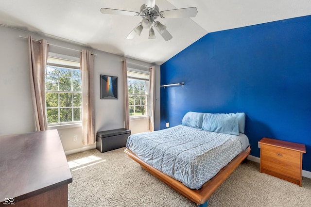 2847 Macintosh, Columbus, IN 47201 - carpeted bedroom featuring lofted ceiling, multiple windows, and a ceiling fan