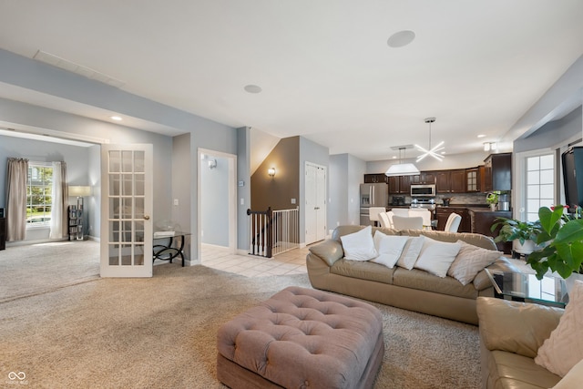 2847 Macintosh, Columbus, IN 47201 - living room featuring light carpet and recessed lighting