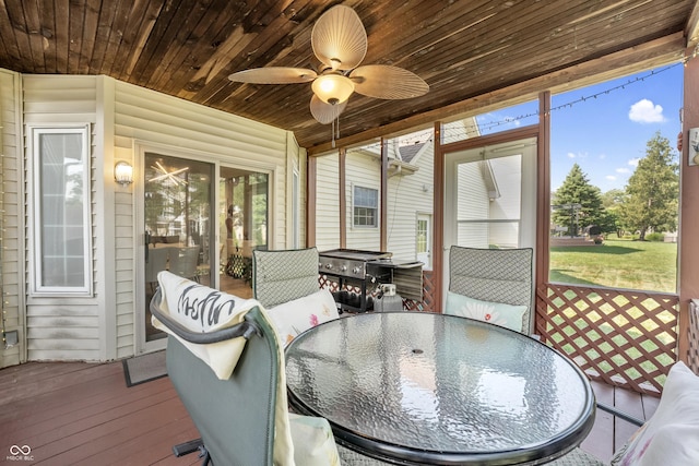 2847 Macintosh, Columbus, IN 47201 - sunroom / solarium with outdoor dining area and ceiling fan