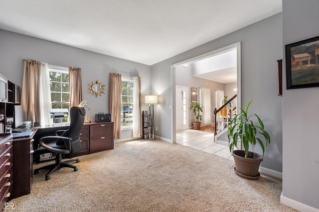 2847 Macintosh, Columbus, IN 47201 - tiled office featuring carpet flooring and baseboards