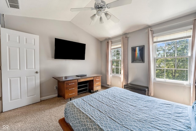 2847 Macintosh, Columbus, IN 47201 - carpeted bedroom featuring lofted ceiling and ceiling fan