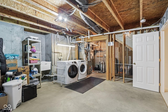 10792 Sawgrass Dr, Fishers, IN 46037 - unfinished below grade area with washing machine and clothes dryer
