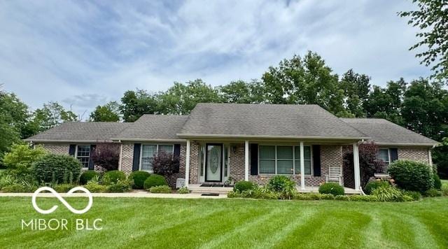 1042 W Oak Hill Xing, Crawfordsville, IN 47933 - ranch-style house featuring a front lawn and brick siding