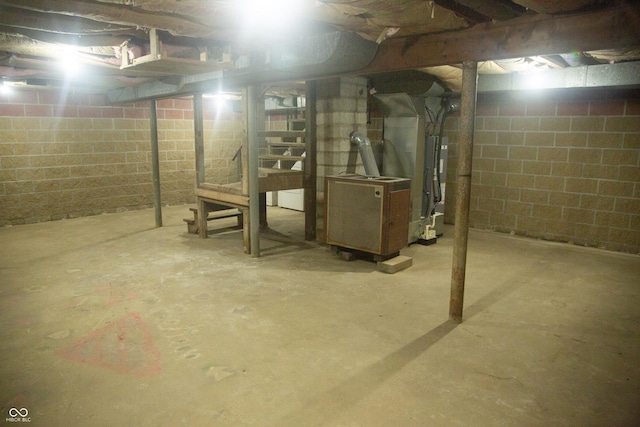 12 E N St, New Palestine, IN 46163 - unfinished basement featuring heating unit