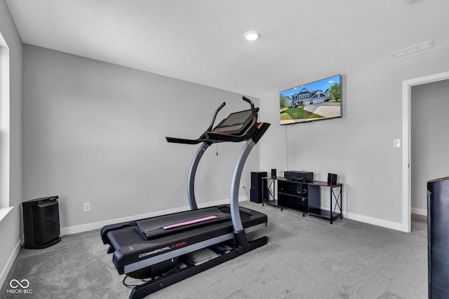 9978 Trafford Ct, Mccordsville, IN 46055 - workout room featuring carpet flooring and recessed lighting