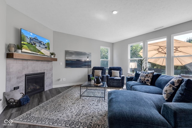 9978 Trafford Ct, Mccordsville, IN 46055 - living room featuring wood finished floors and a fireplace