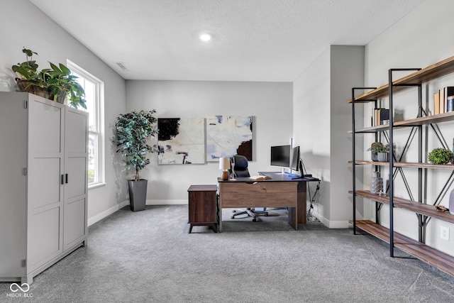 9978 Trafford Ct, Mccordsville, IN 46055 - carpeted office space featuring baseboards and a textured ceiling